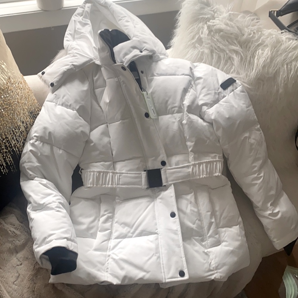 NWT Sam Edelman puffer short belted parka size M